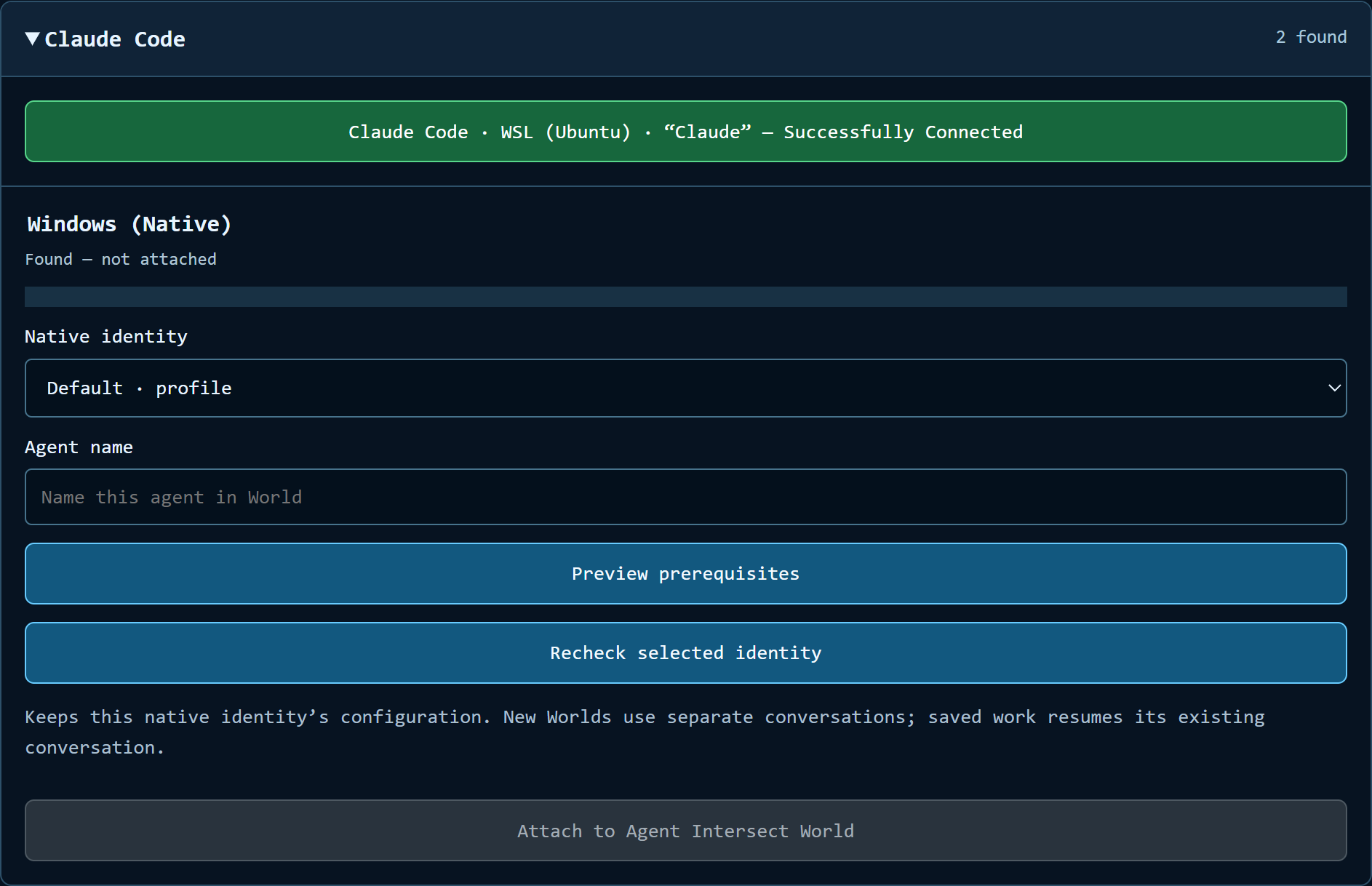 Expanded Claude Code connection choices and prerequisite controls